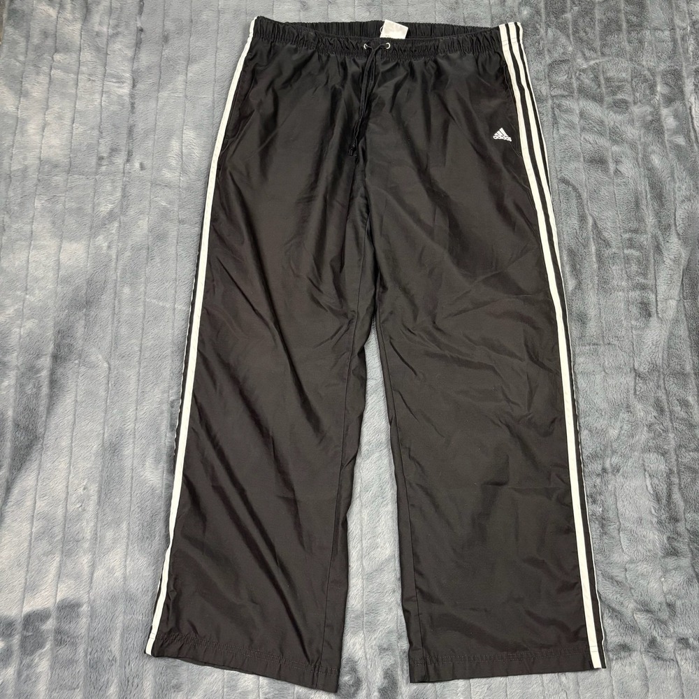 Adidas Black White 3 Stripe Windbreaker Track Pants XL AZF001 07/06 Mens